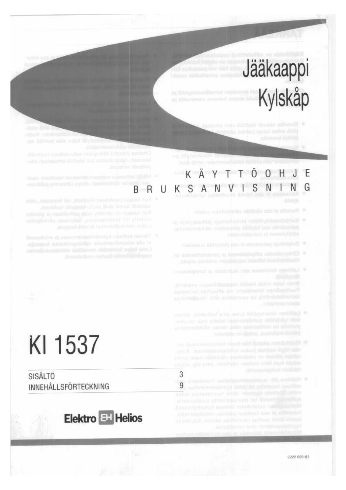 Elektro helios KI1537 User Manual