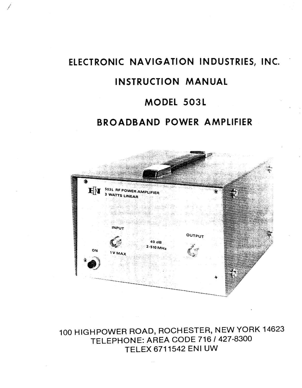 ENI 503L Service manual