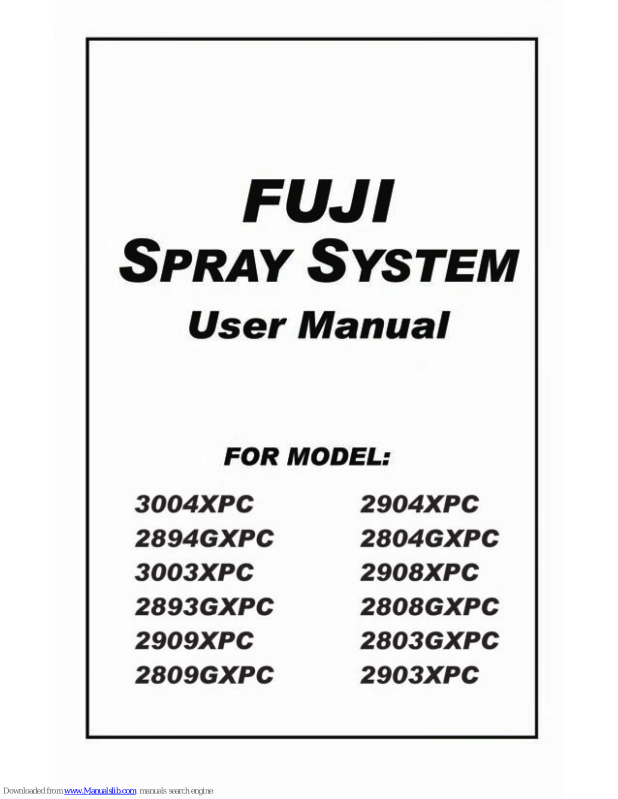 FujiFilm 3004xpc, 2894gXPC, 3003XPC, 2893GXPC, 2809XPC User Manual