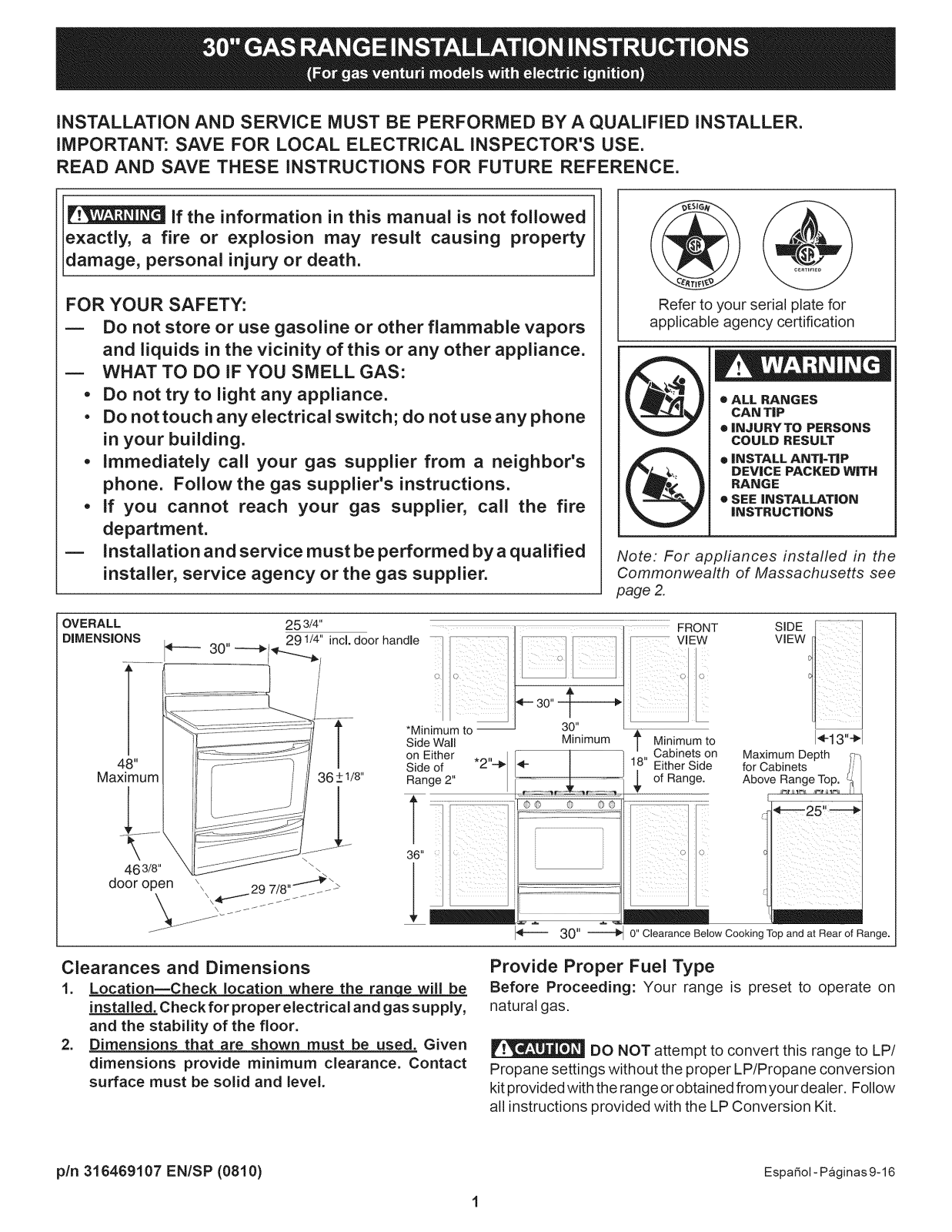 Kenmore 79073032310, 79073032311, 79073032313, 79073032314, 79073032315 Installation Guide - ManualMachine.com