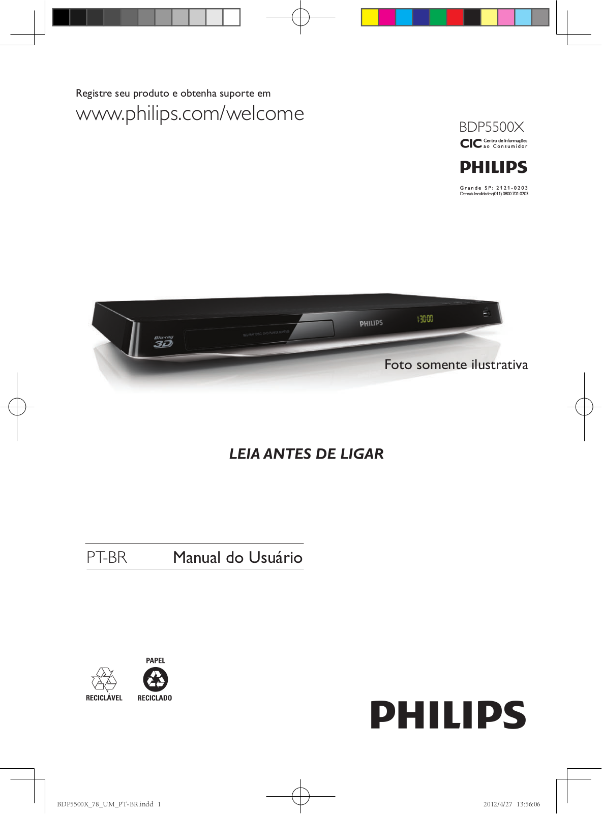 Philips BDP5500X User Manual