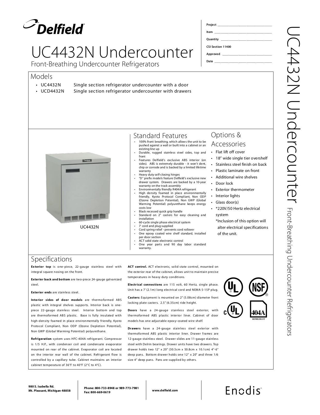 Delfield UC4432N User Manual