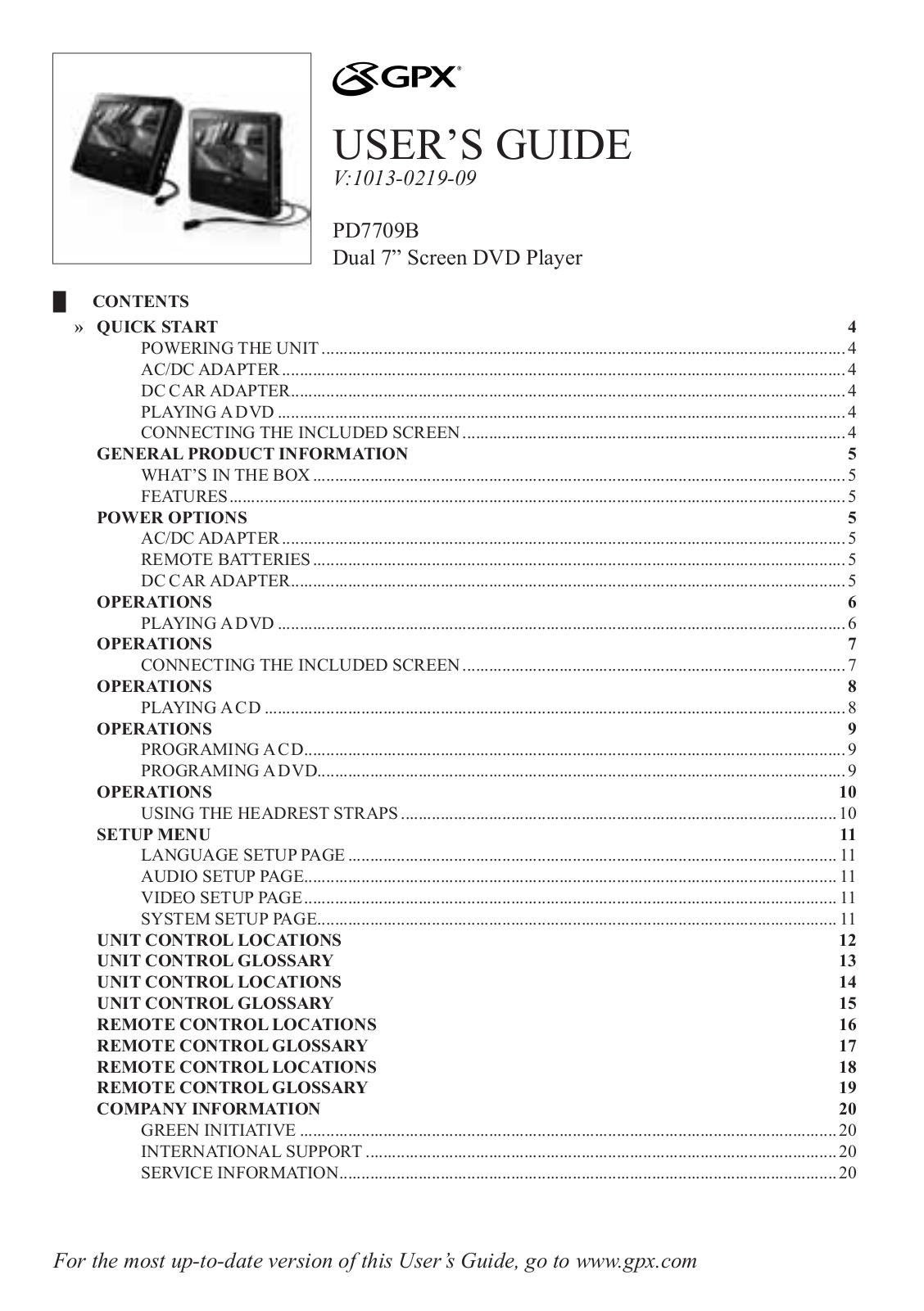 GPX PD7709B User Manual