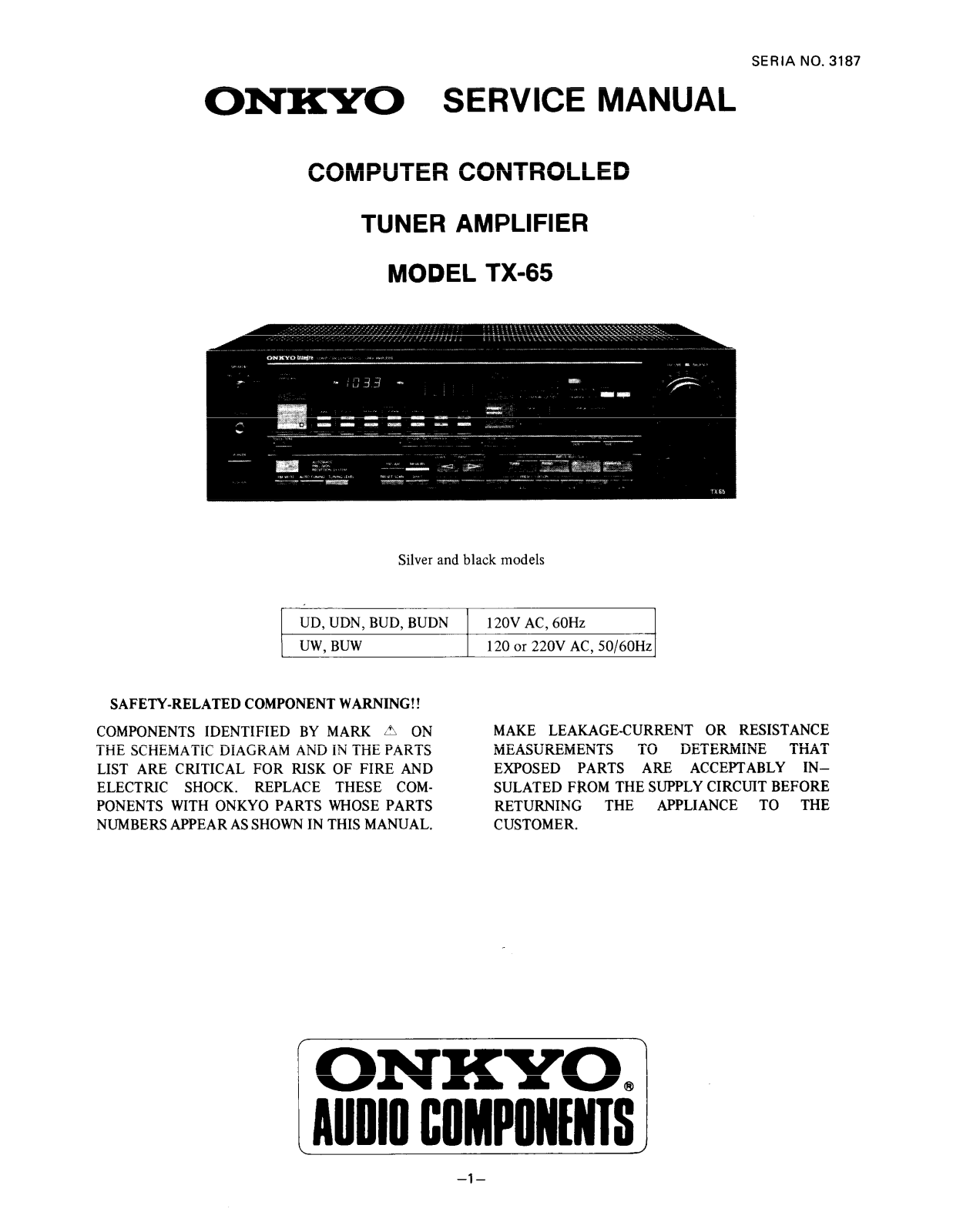 Onkyo TX-65 Service manual