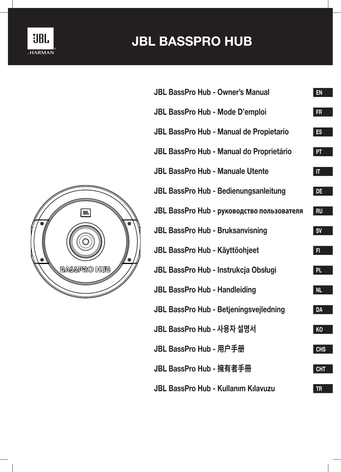 JBL BassPro HUB User manual