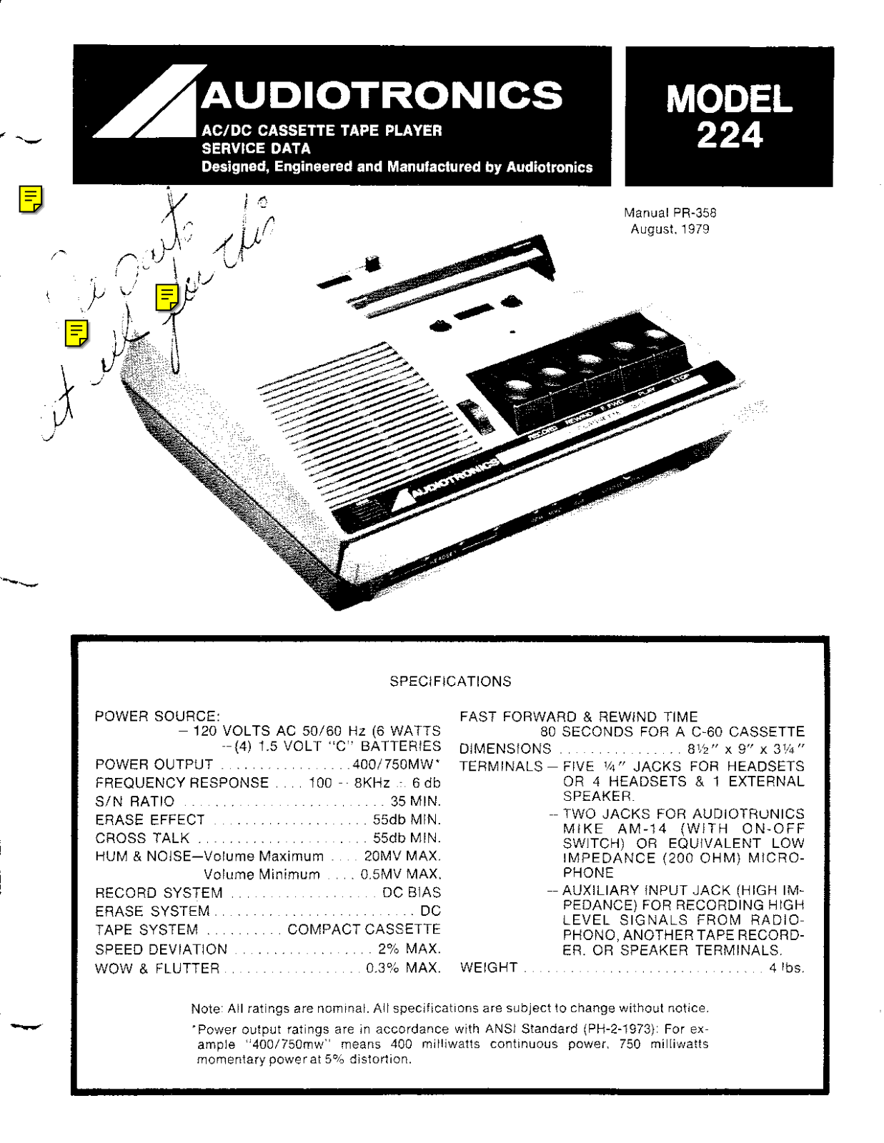 Audiotronics 224 User Manual - ManualMachine.com