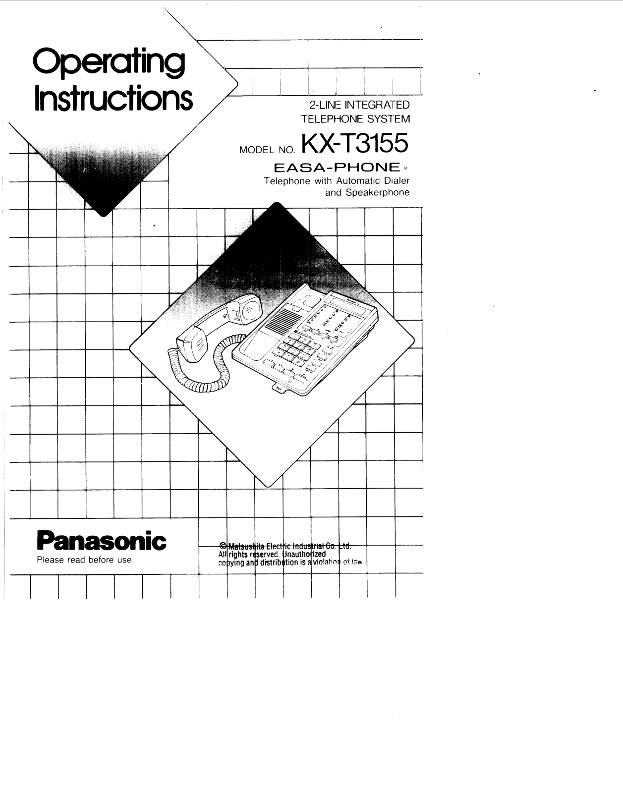 Panasonic KX-T3155 User Manual