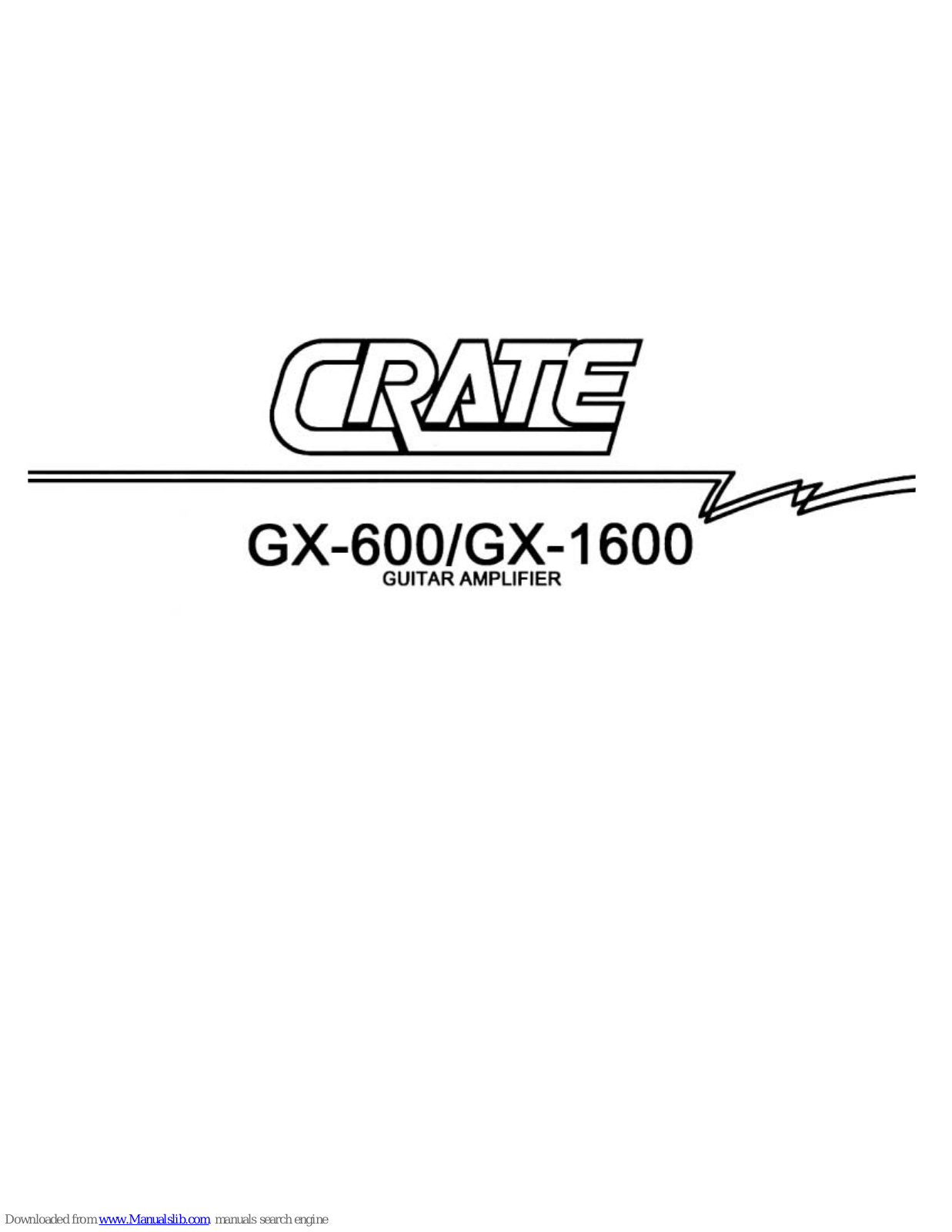 Crate GX-1600, GX-600 Owner's Manual