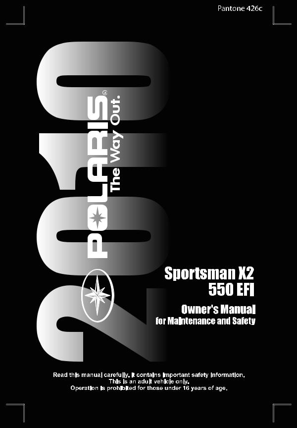 Polaris Sportsman 550 X2, Sportsman 550 EFI, Sportsman 9922051 User Manual