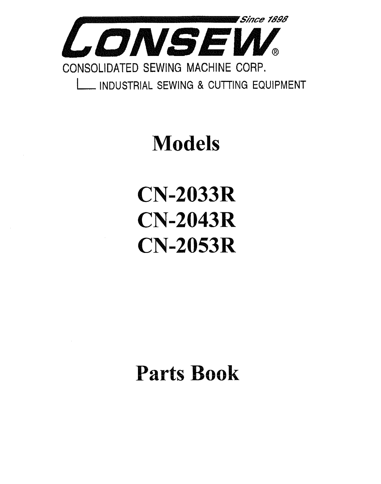 Consew CN-2033R, CN-2043R, CN-2053R Parts Guide