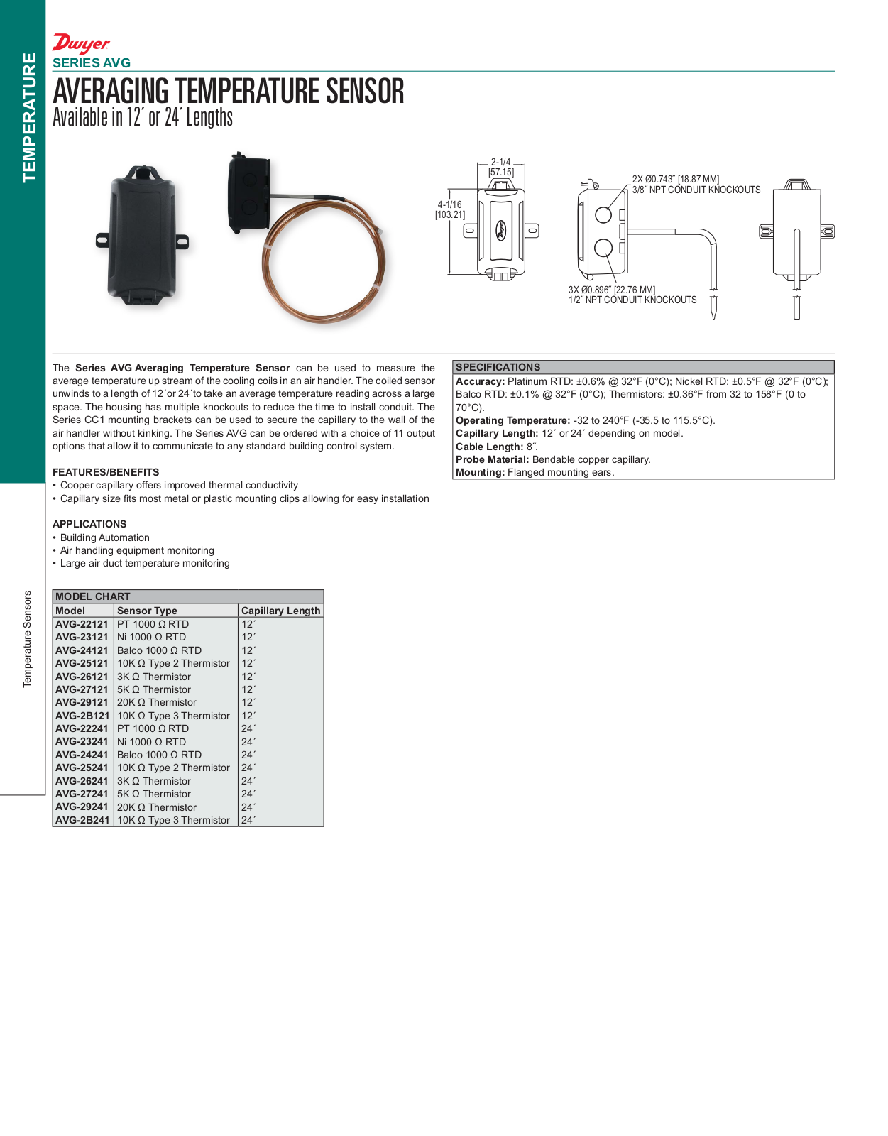 Dwyer Instruments SERIES AVG Catalog Page