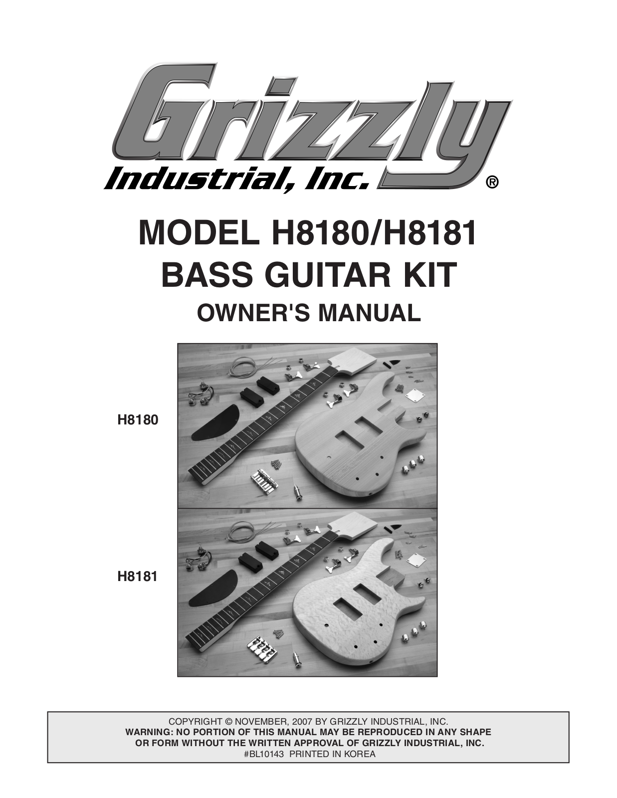 Grizzly H8181 User Manual