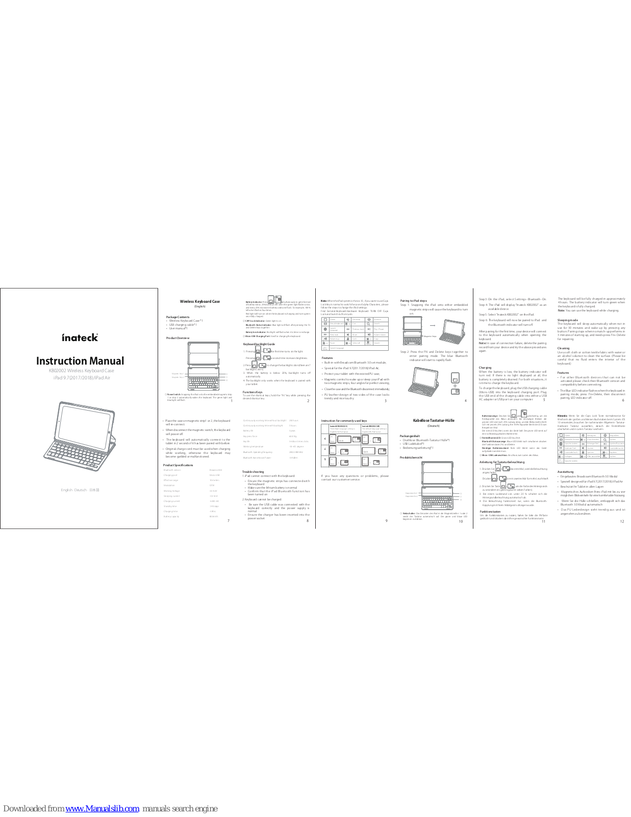 Inateck KB02002 Instruction Manual