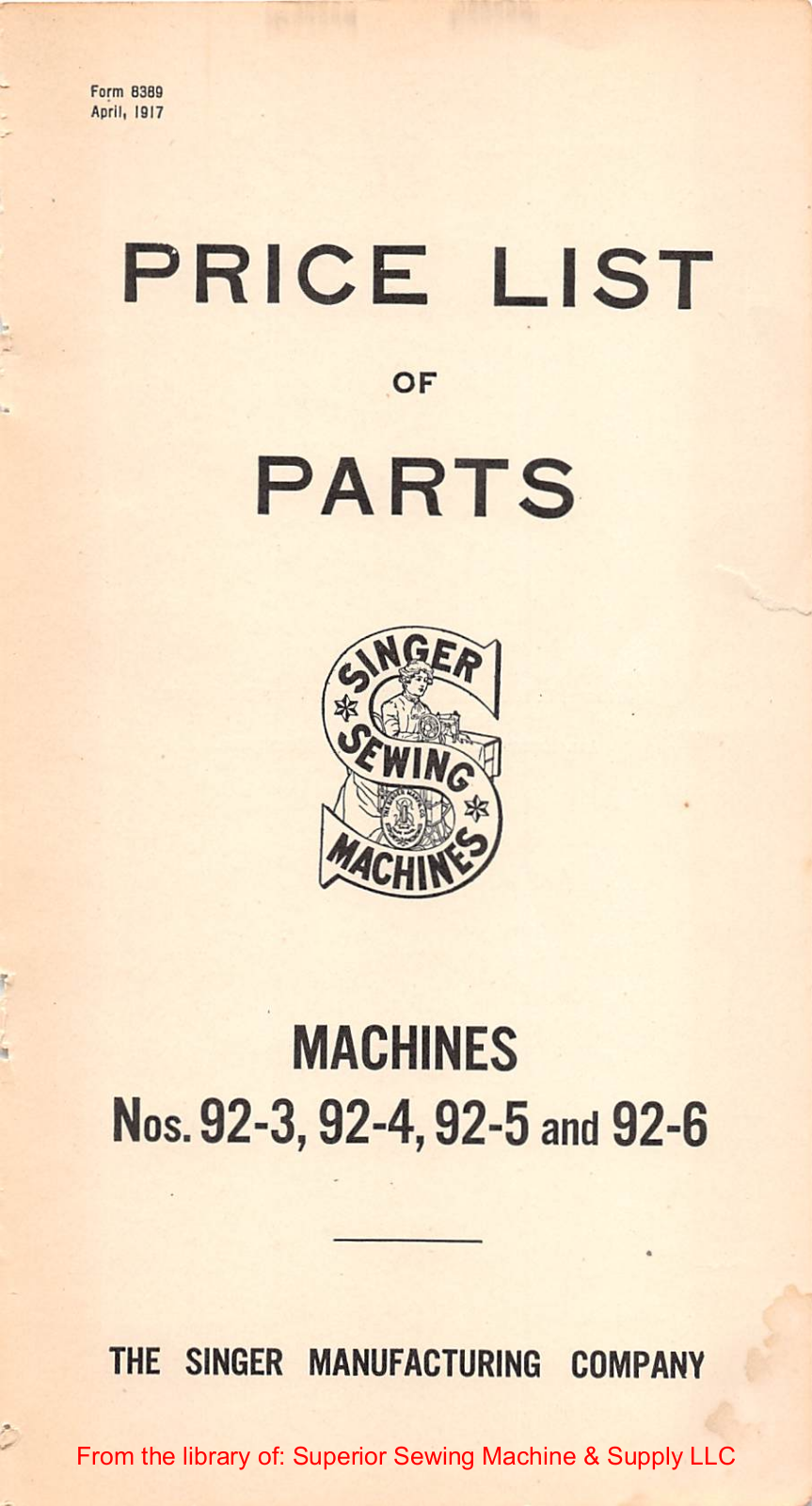 Singer 92-3, 92-4, 92-5, 92-6 User Manual - ManualMachine.com