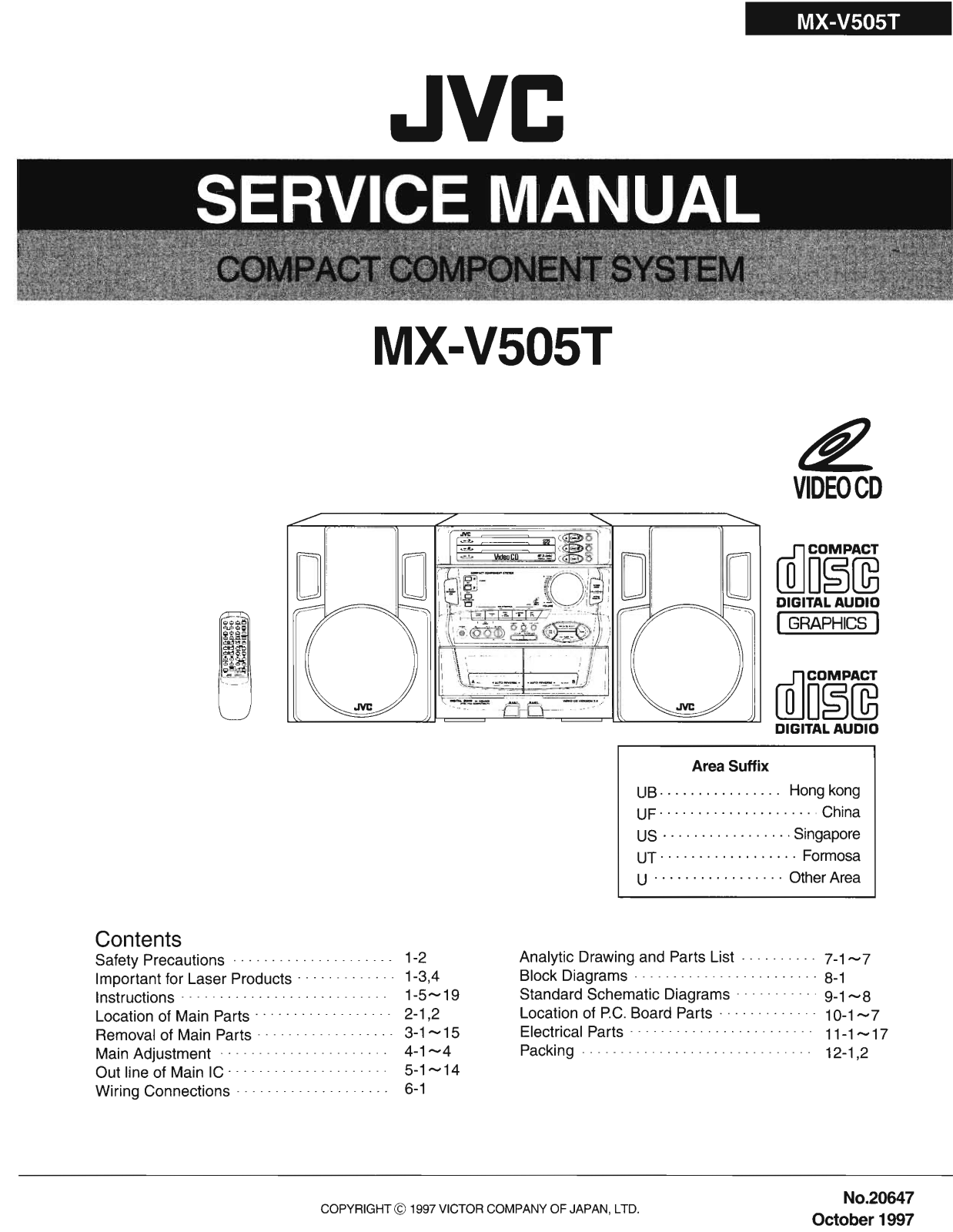 Jvc MX-V505-T Service Manual