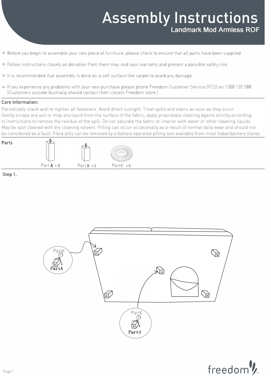 Freedom Landmark Mod Armless ROF Assembly Instruction