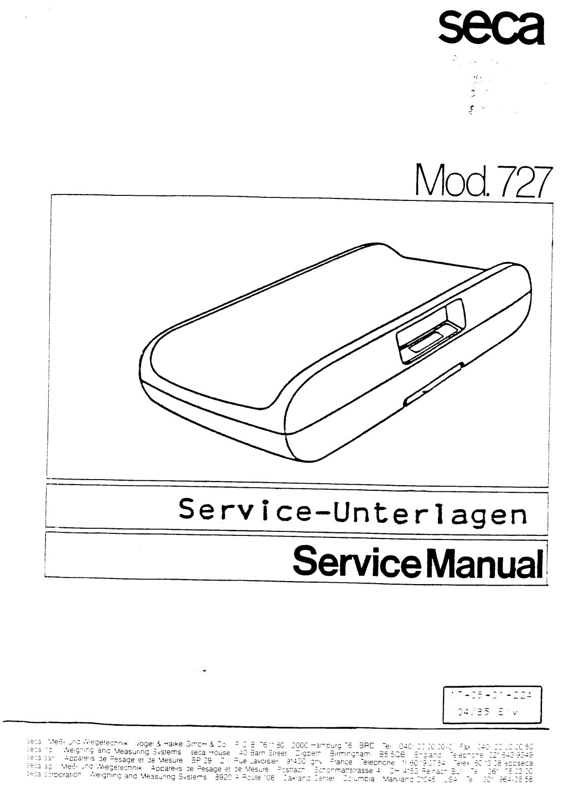 Seca 727 Service Manual