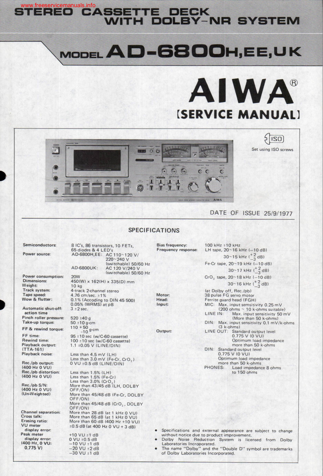 Aiwa AD-6800 Service Manual