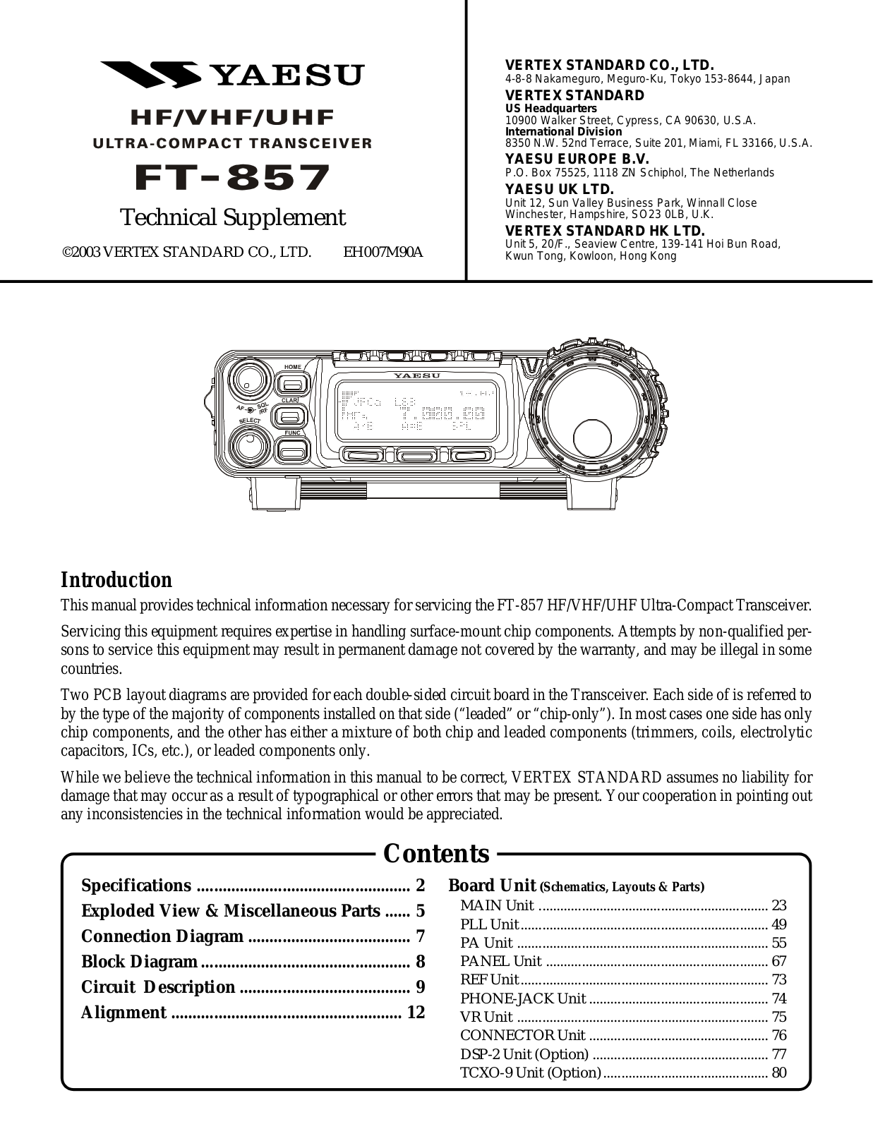 Yaesu FT-857 Service Manual