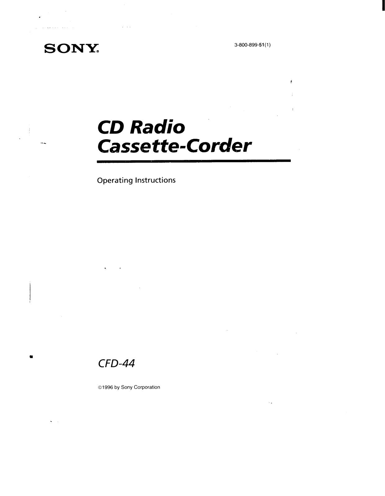 Sony CFD-44 User Manual