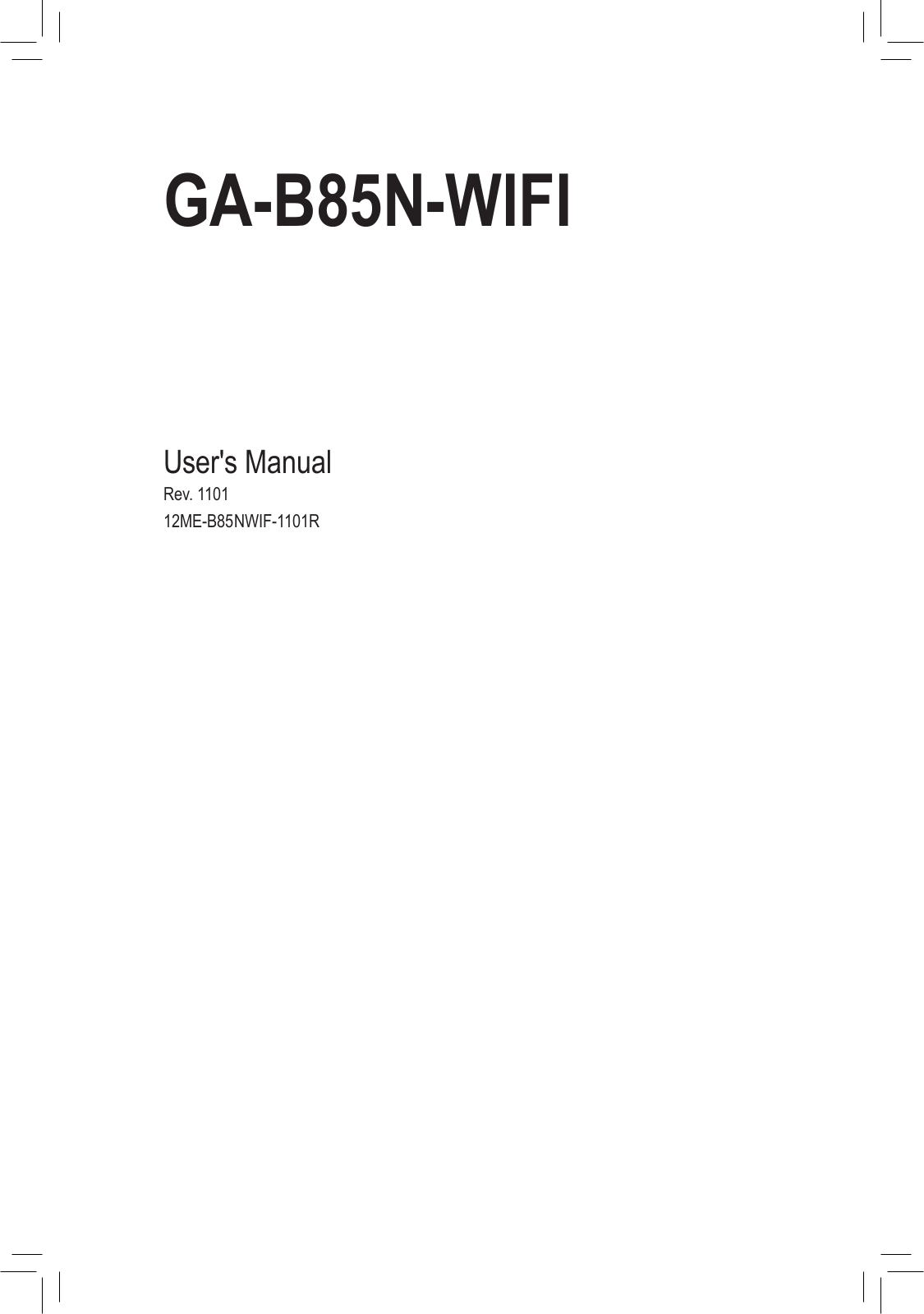 Gigabyte GA-B85N-WIFI User Manual