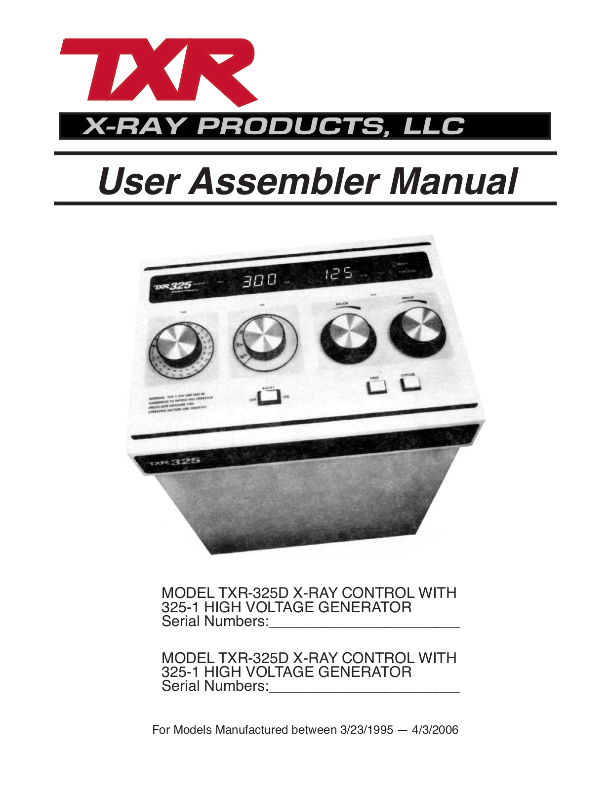 TXR 325 Service manual (1995-2006)