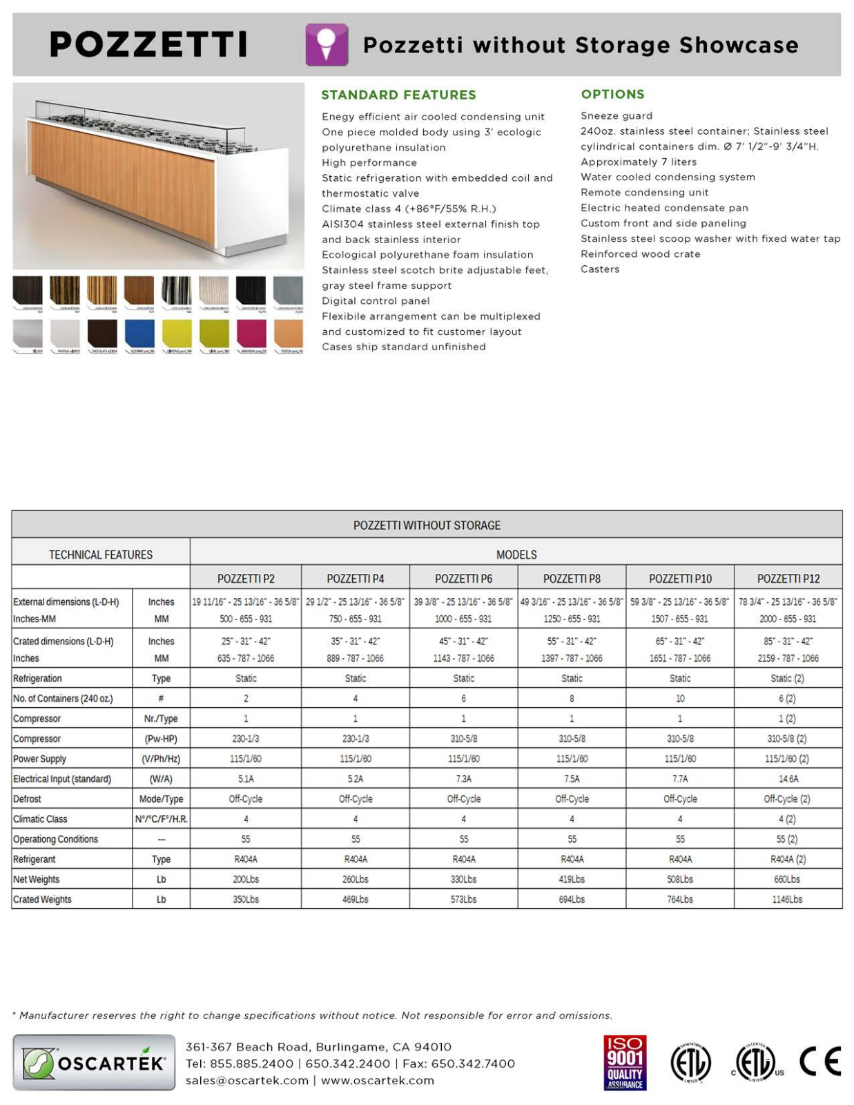 Oscartek POZZETTI P10 User Manual