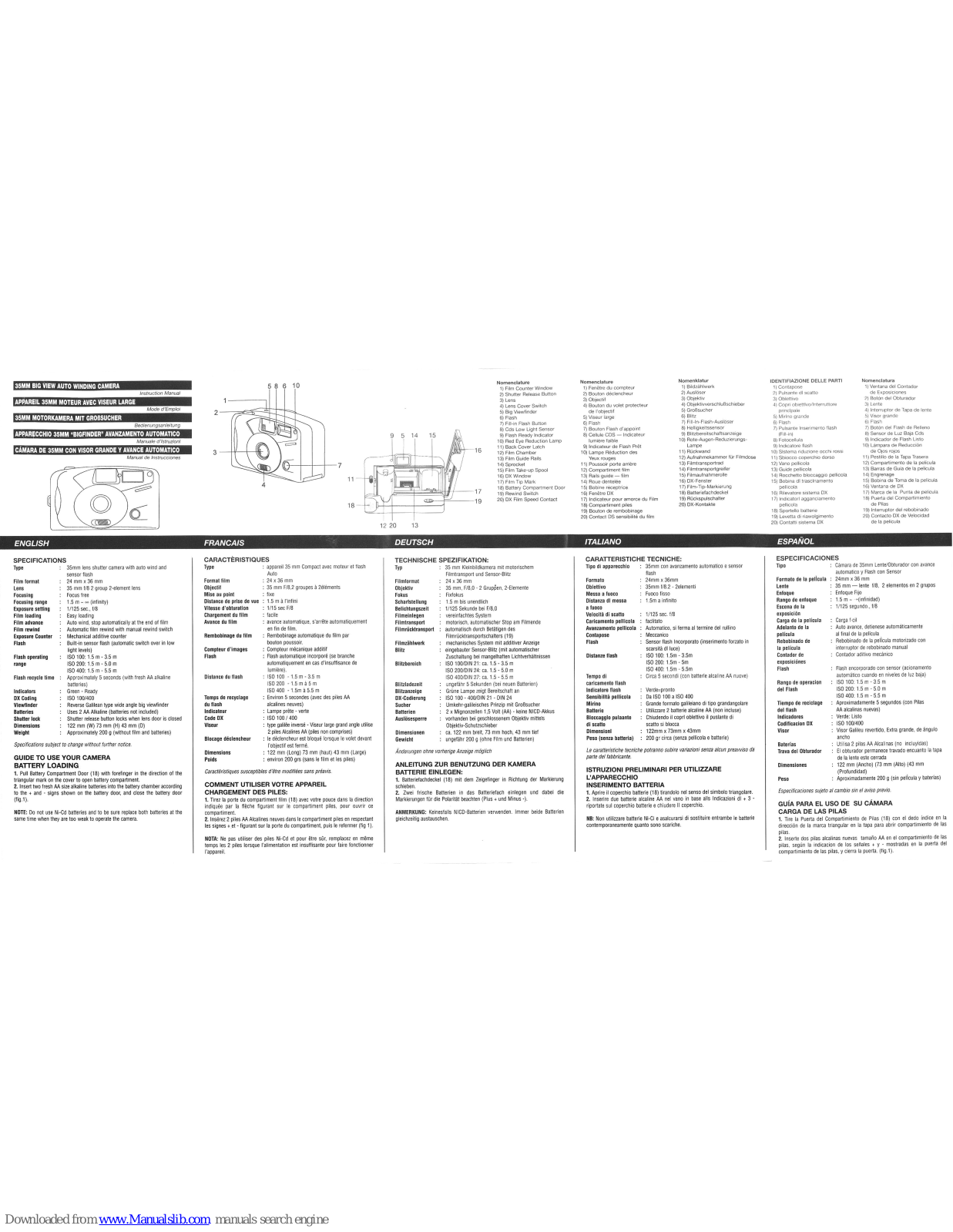 Concord Camera 250BV Instruction Manual