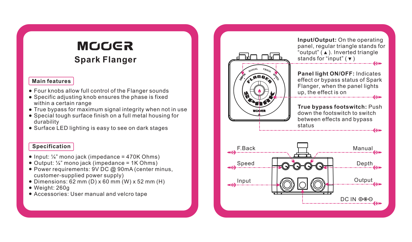 Mooer Spark Flanger Owner`s Manual