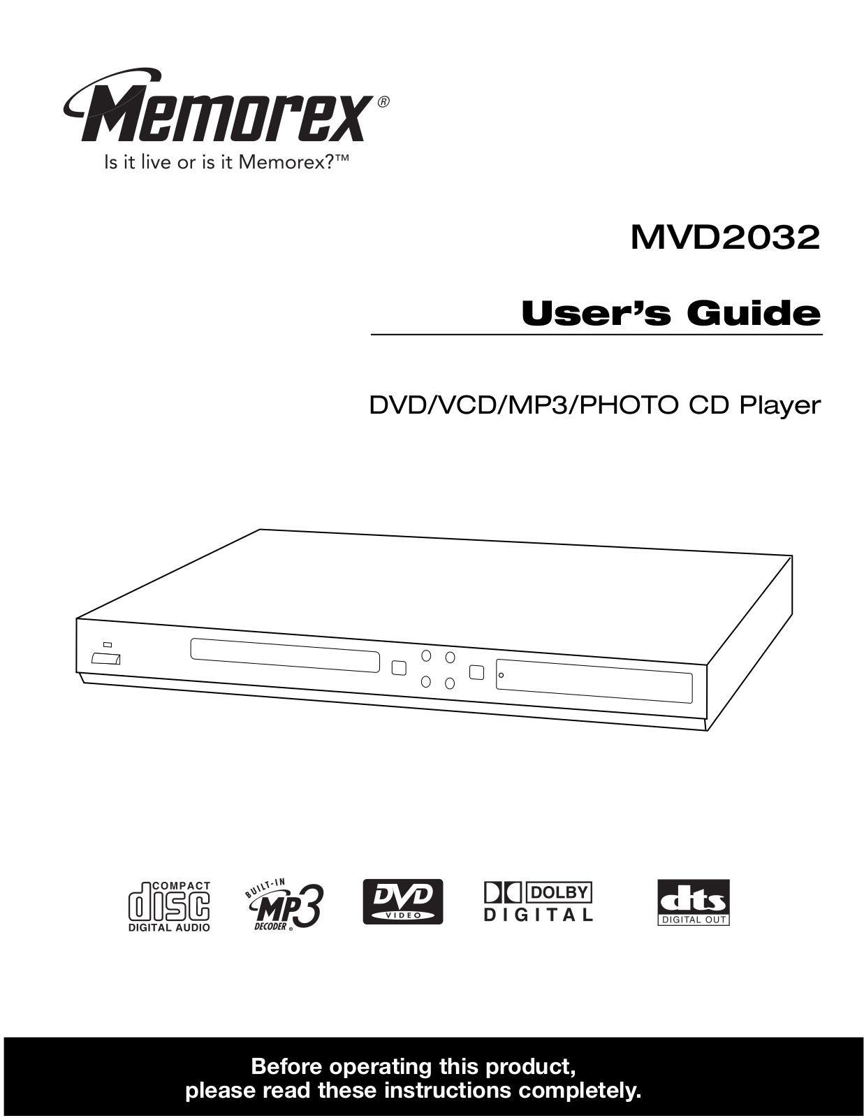 Memorex MVD2032 User Manual