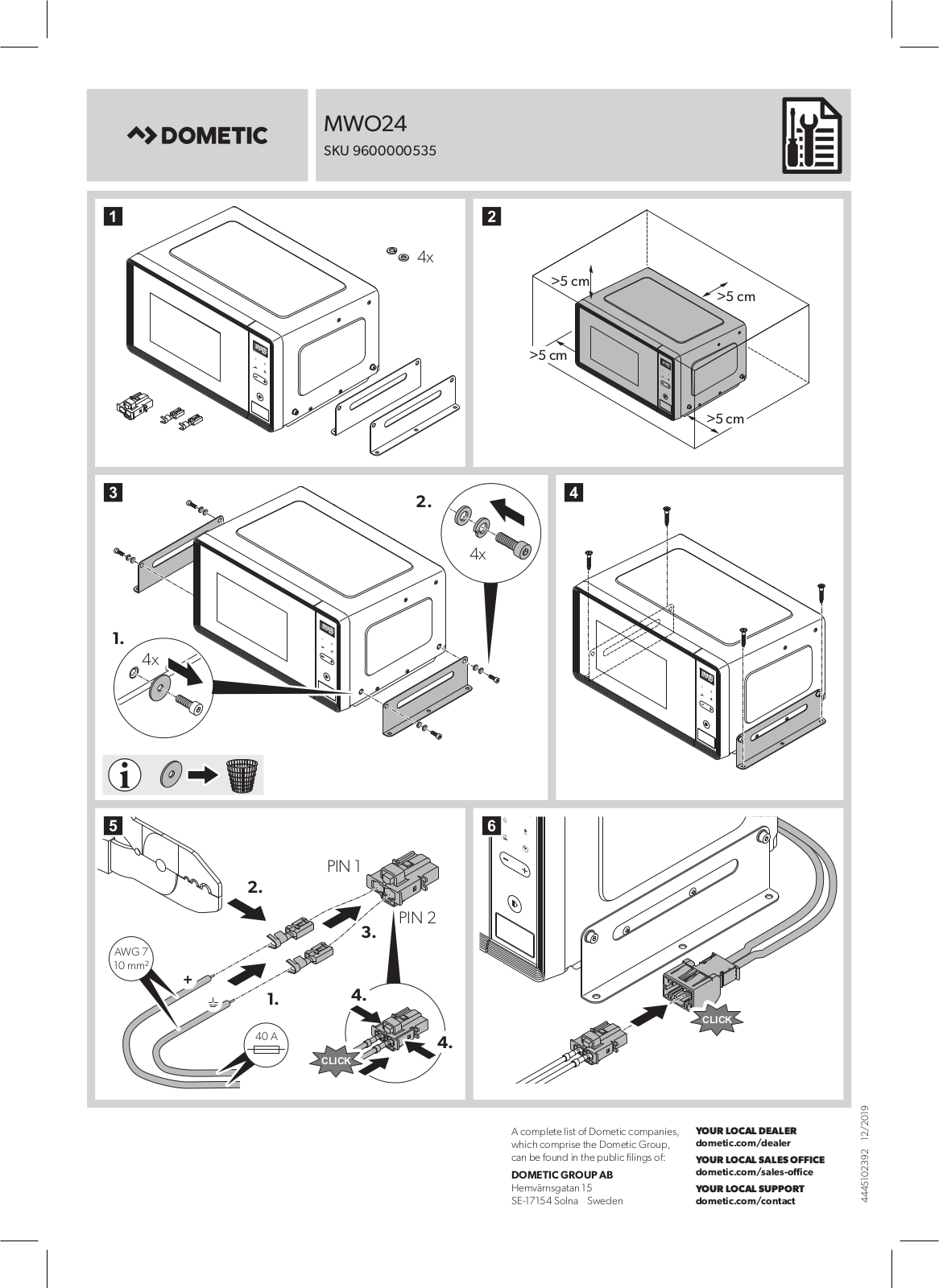 Dometic MWO 24 Techical Descriptio