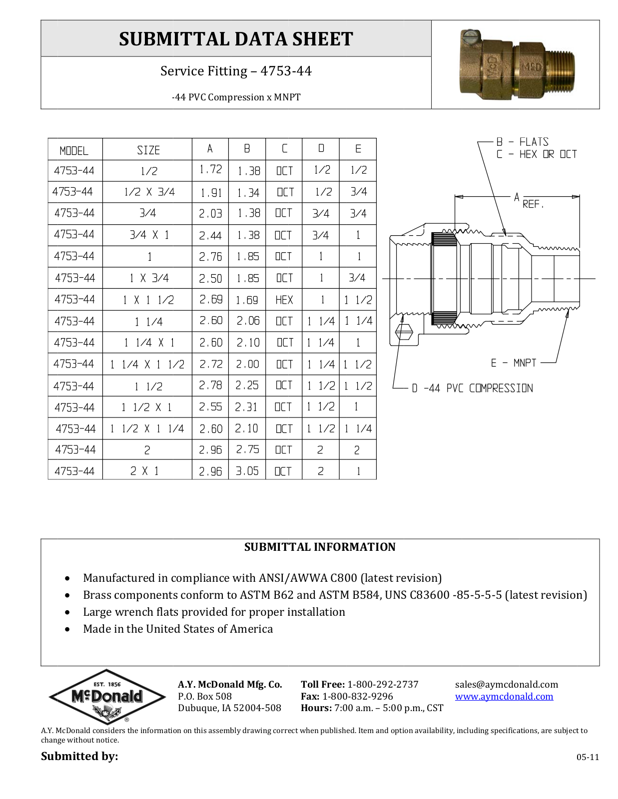 A.Y. McDonald 4753-44 User Manual