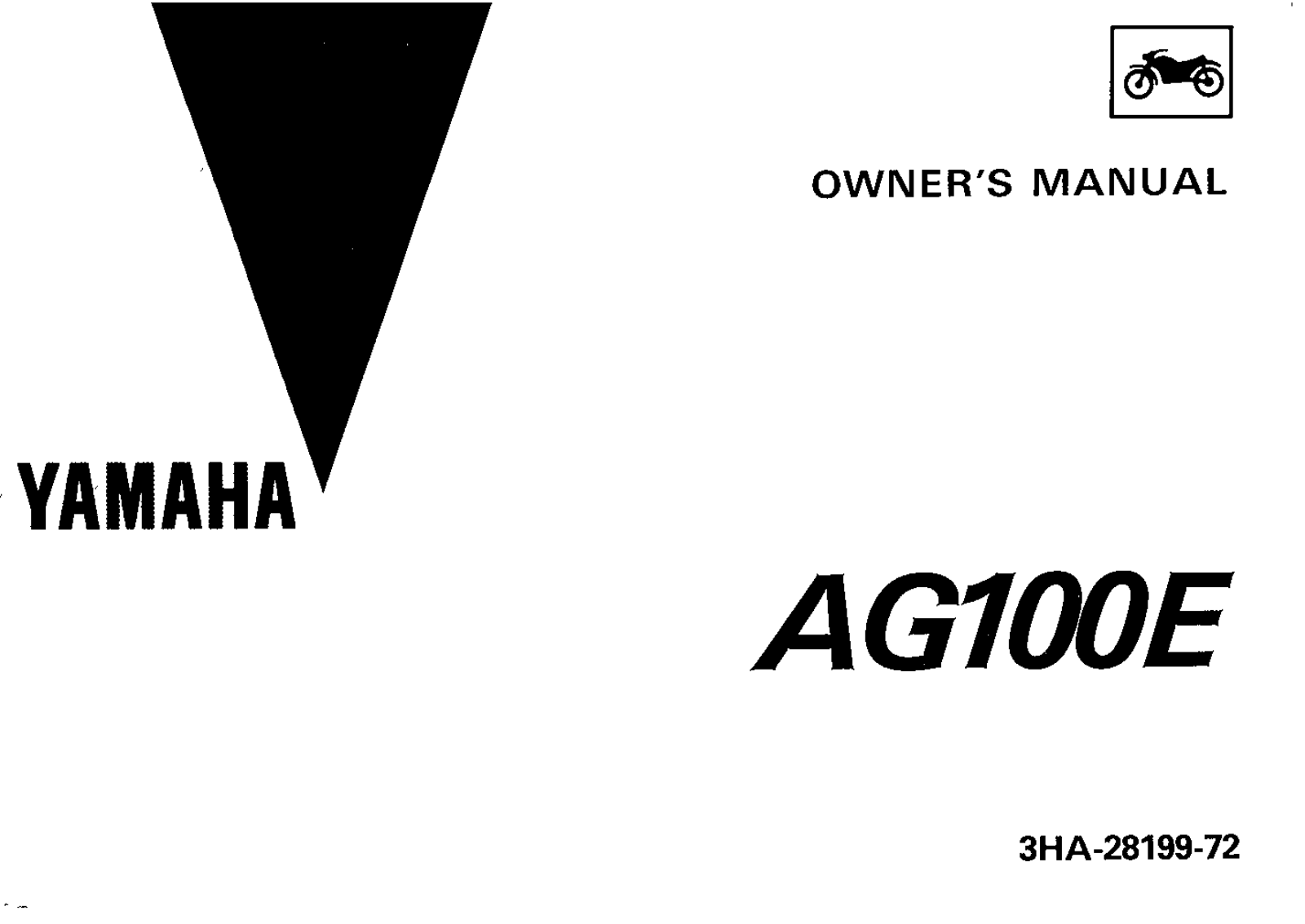 Yamaha AG100-175 E 1992 Owner's manual