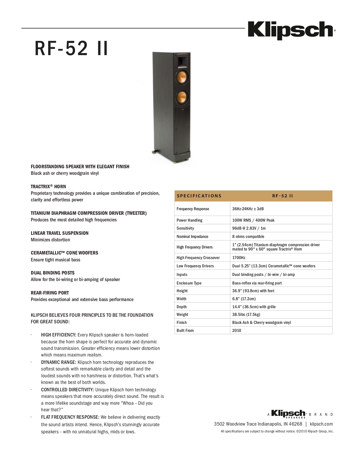 Klipsch RF-52 II User Manual