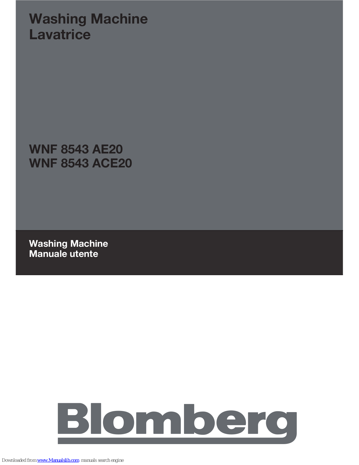 Blomberg WNF 8543 ACE20 User Manual