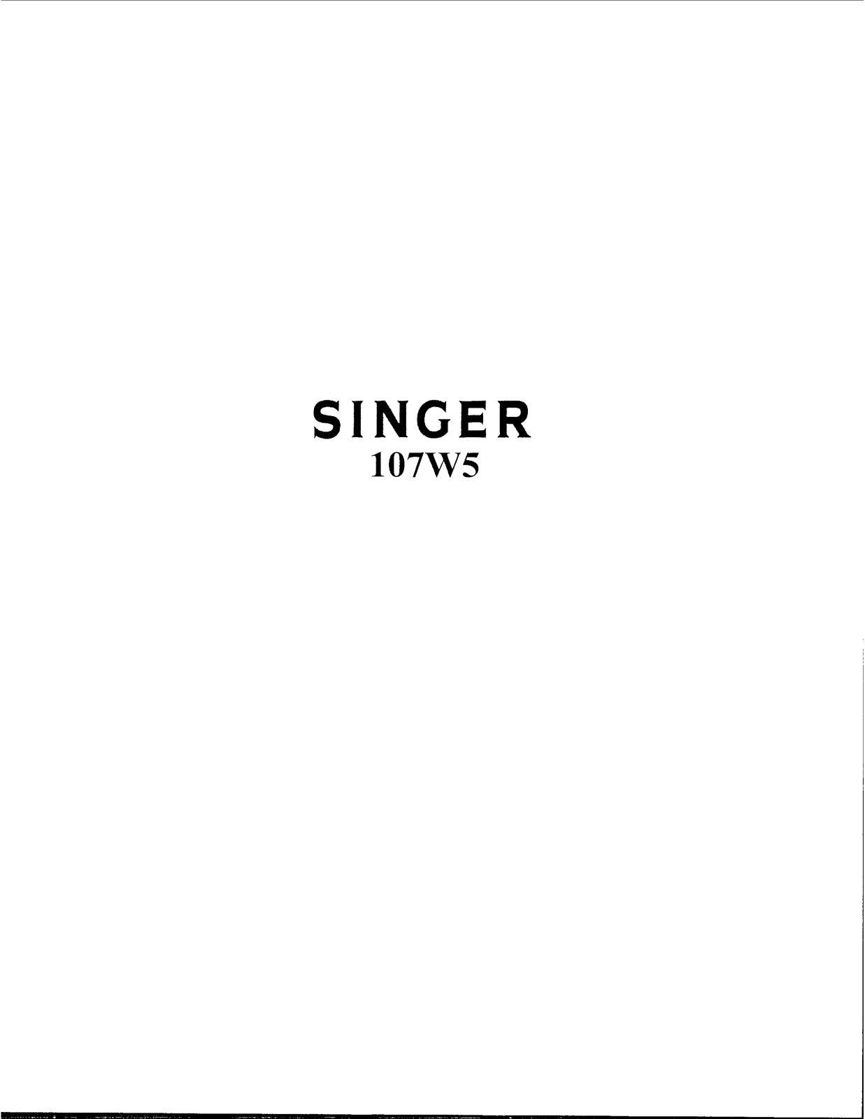 SINGER 107W5 Parts List