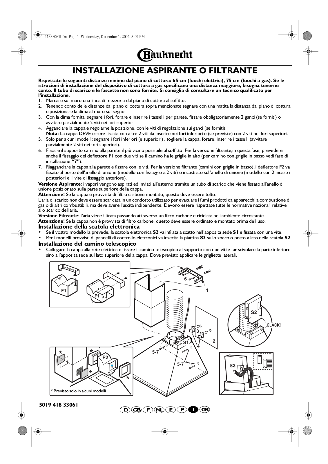 Whirlpool DKN 1790 IN, DKE 5790 IN BK, DKN 1760 IN, DKE 3390 IN, DKE 3390 IN 02 PROGRAM CHART