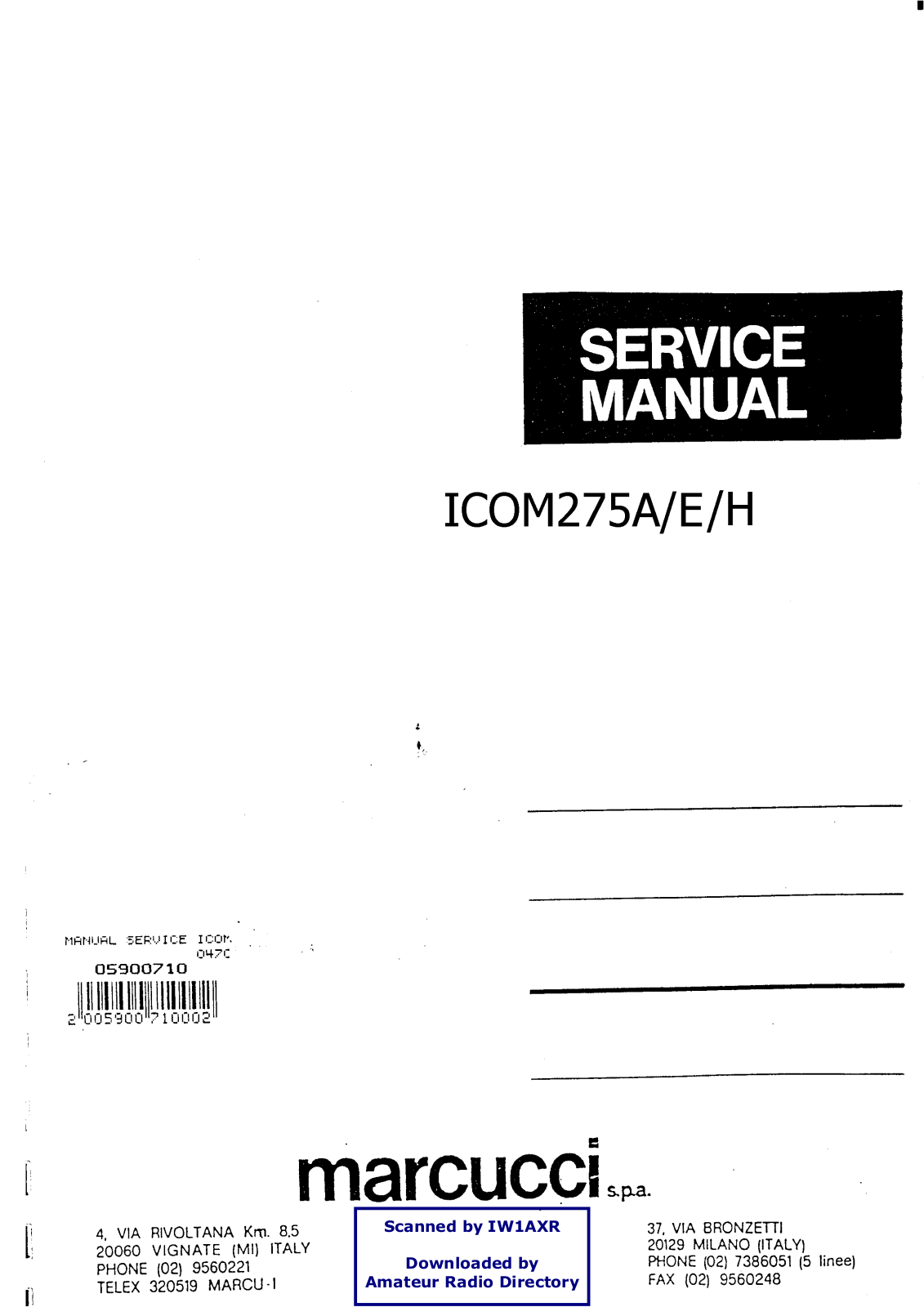 Icom IC275 User Manual