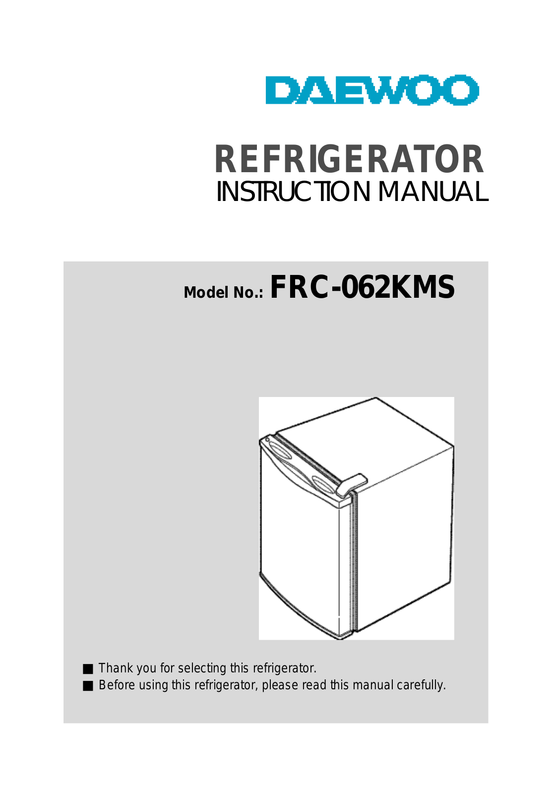 Daewoo FRC-062KMS Instructions Manual