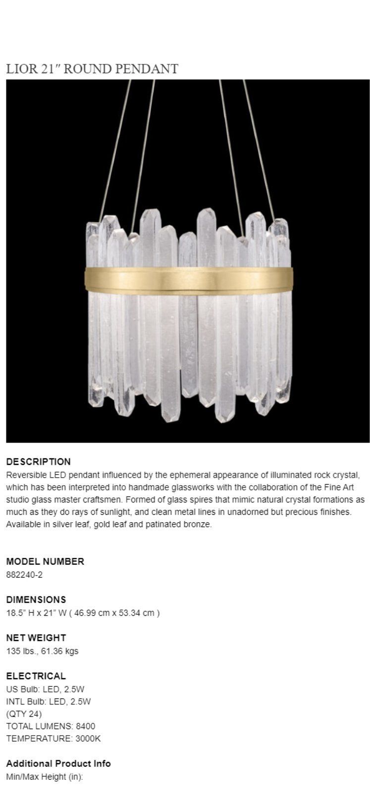 Fine Art Handcrafted Lighting XFA3250 Specifications - ManualMachine.com