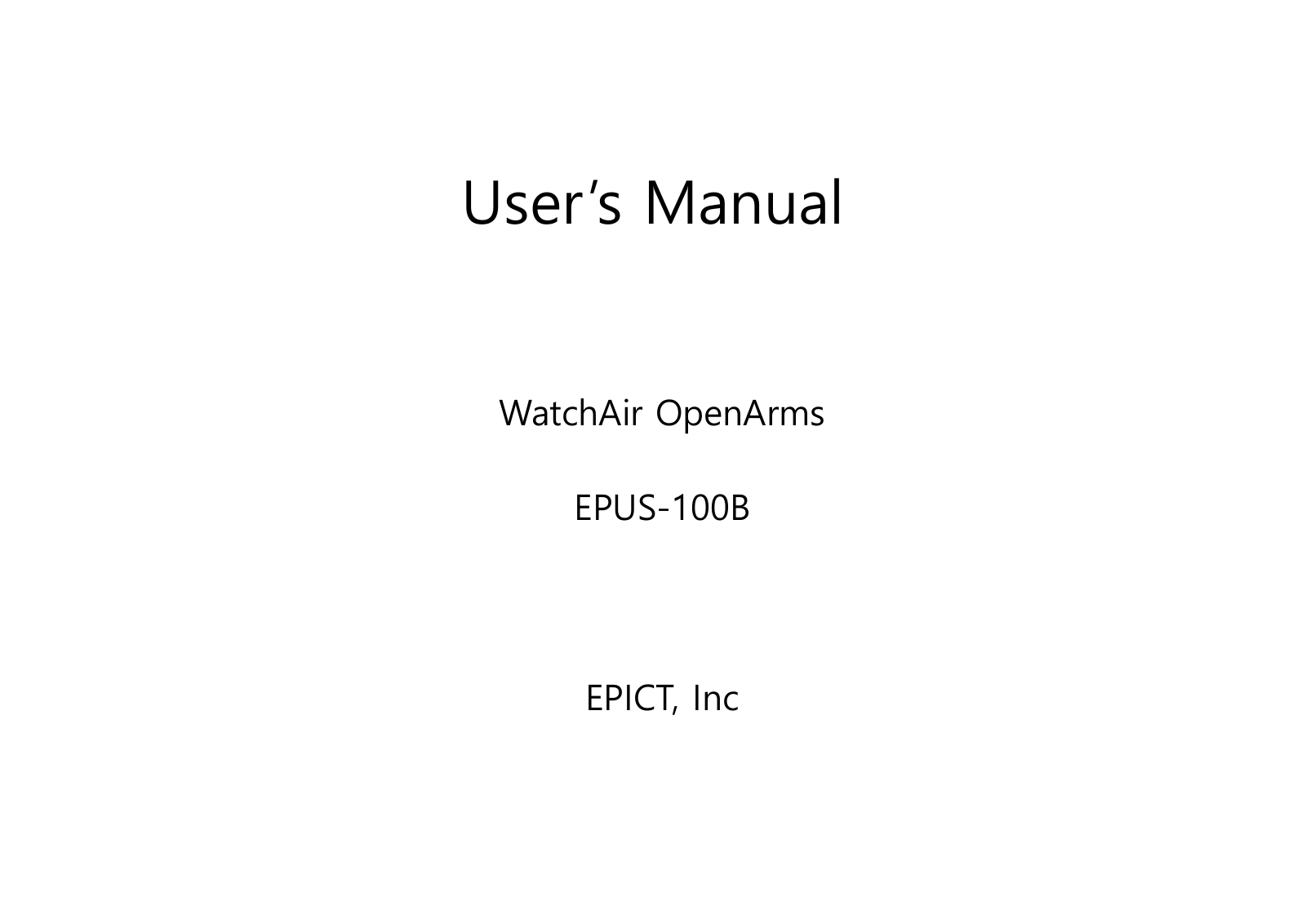 EPICT EPUS100 User Manual