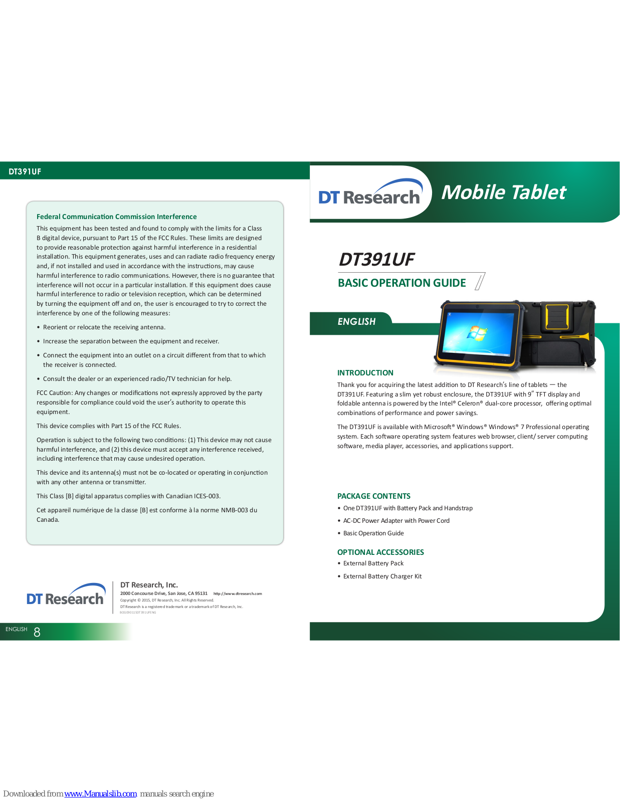 DT Research DT391UF Operation Manual