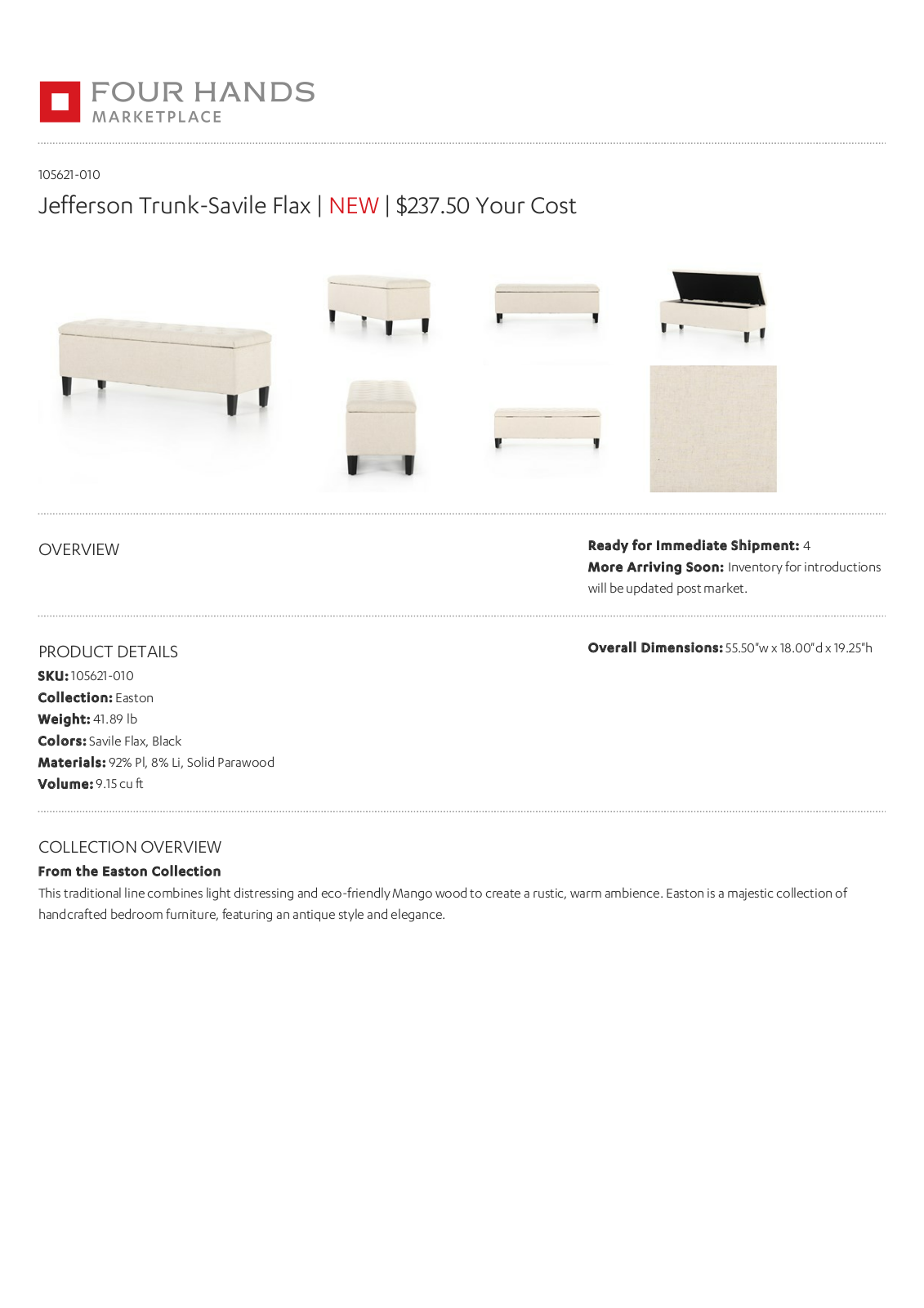 Four Hands FHNE1729 Specifications - ManualMachine.com