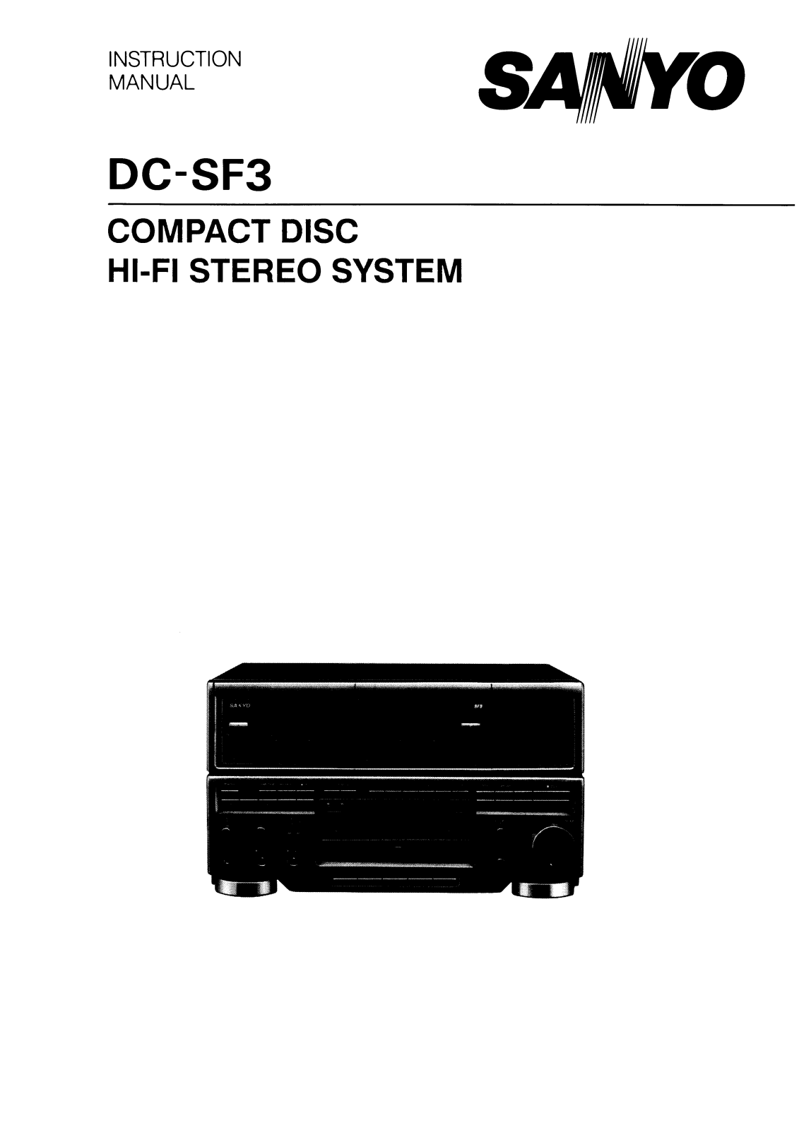 Sanyo DC-SF3 Instruction Manual