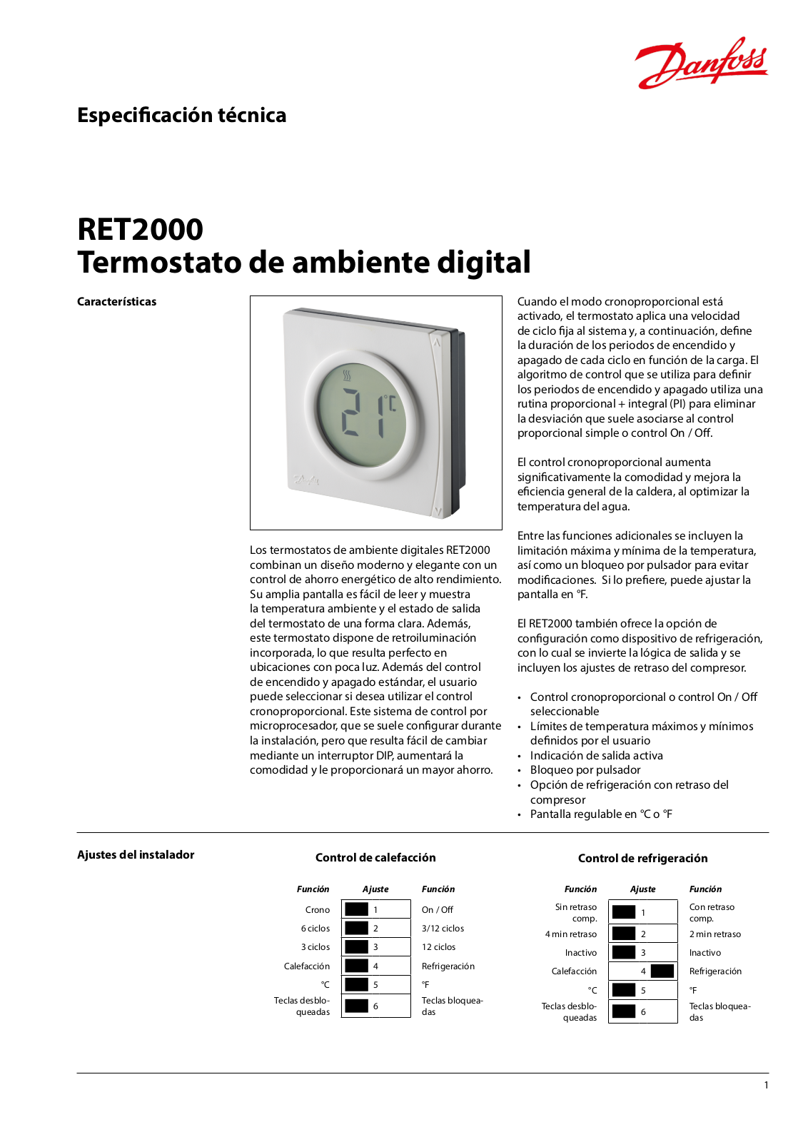 Danfoss RET2000 Data sheet