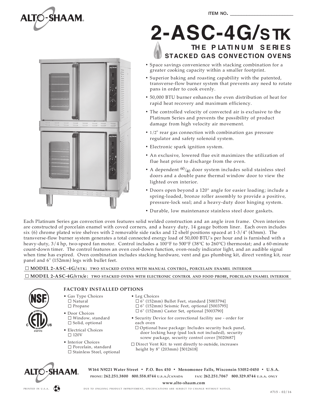 Alto Shaam 2-ASC-4G-STK-e User Manual