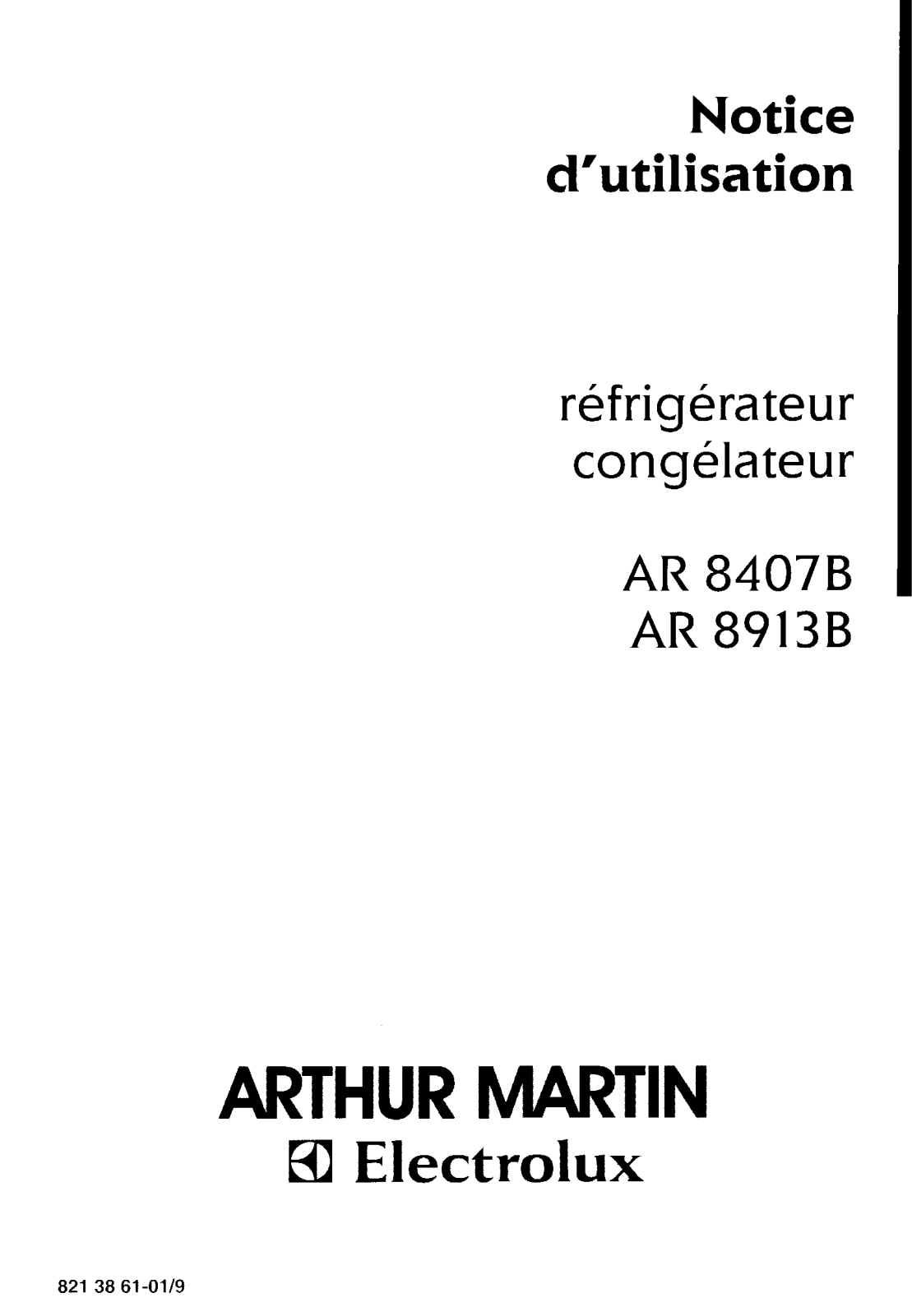 Arthur martin AR8407B User Manual