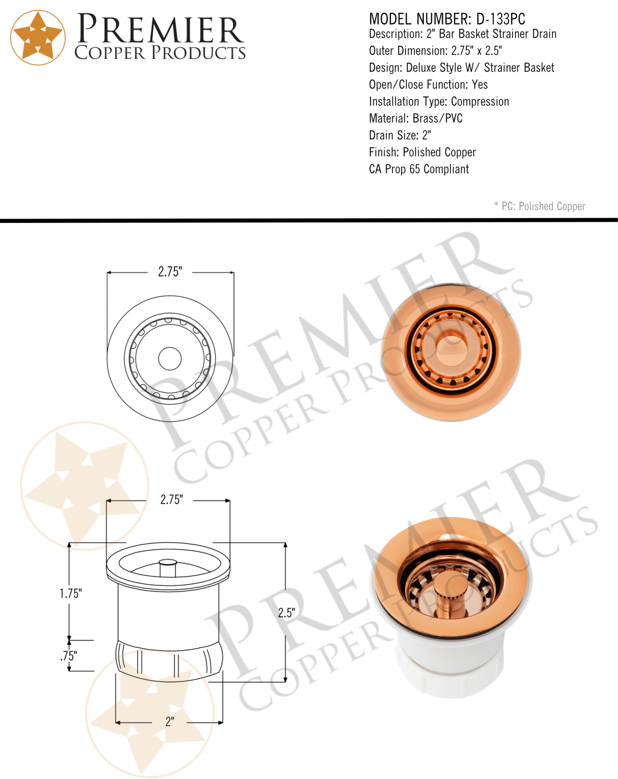 Premier Copper Products IER10071 Specifications - ManualMachine.com