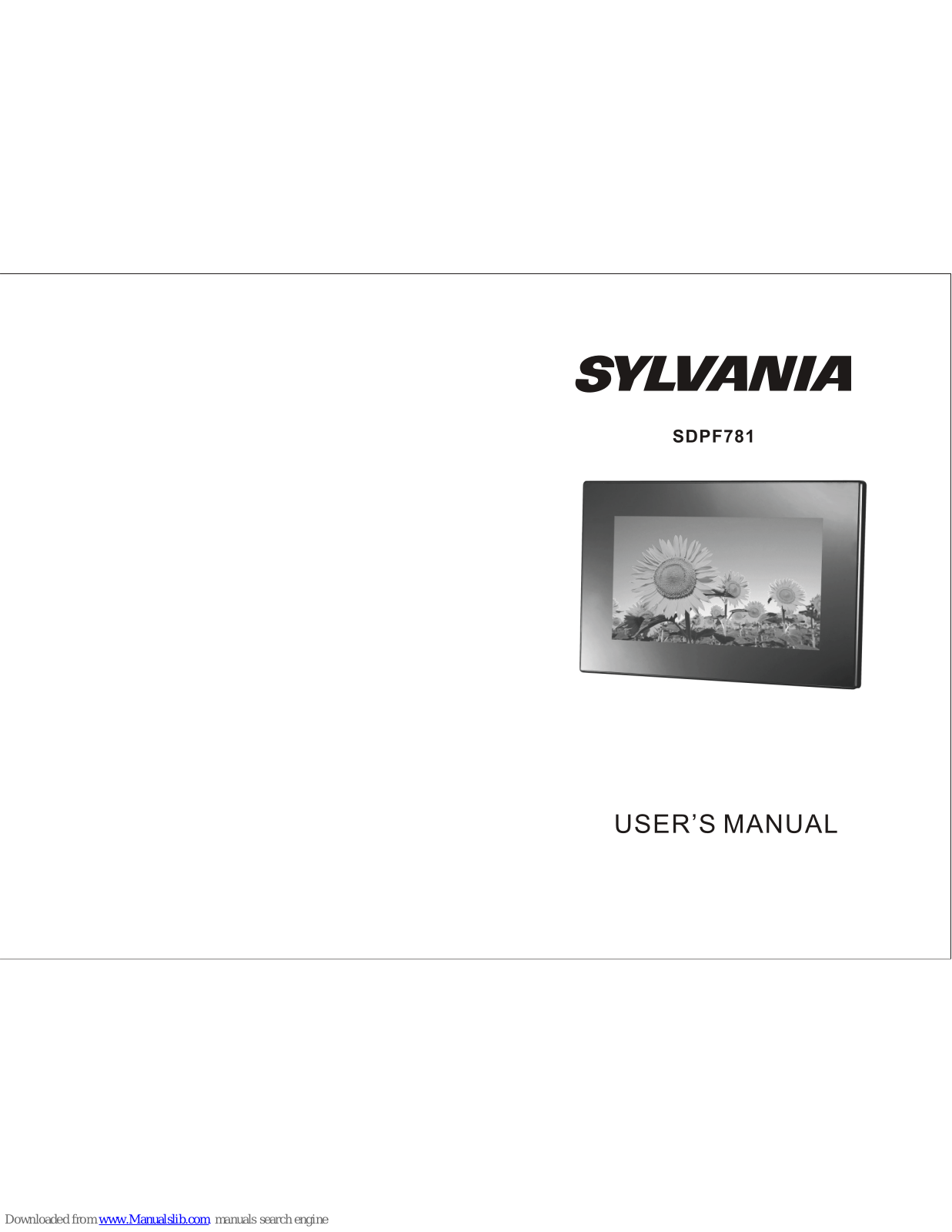Sylvania SDPF781 User Manual - ManualMachine.com