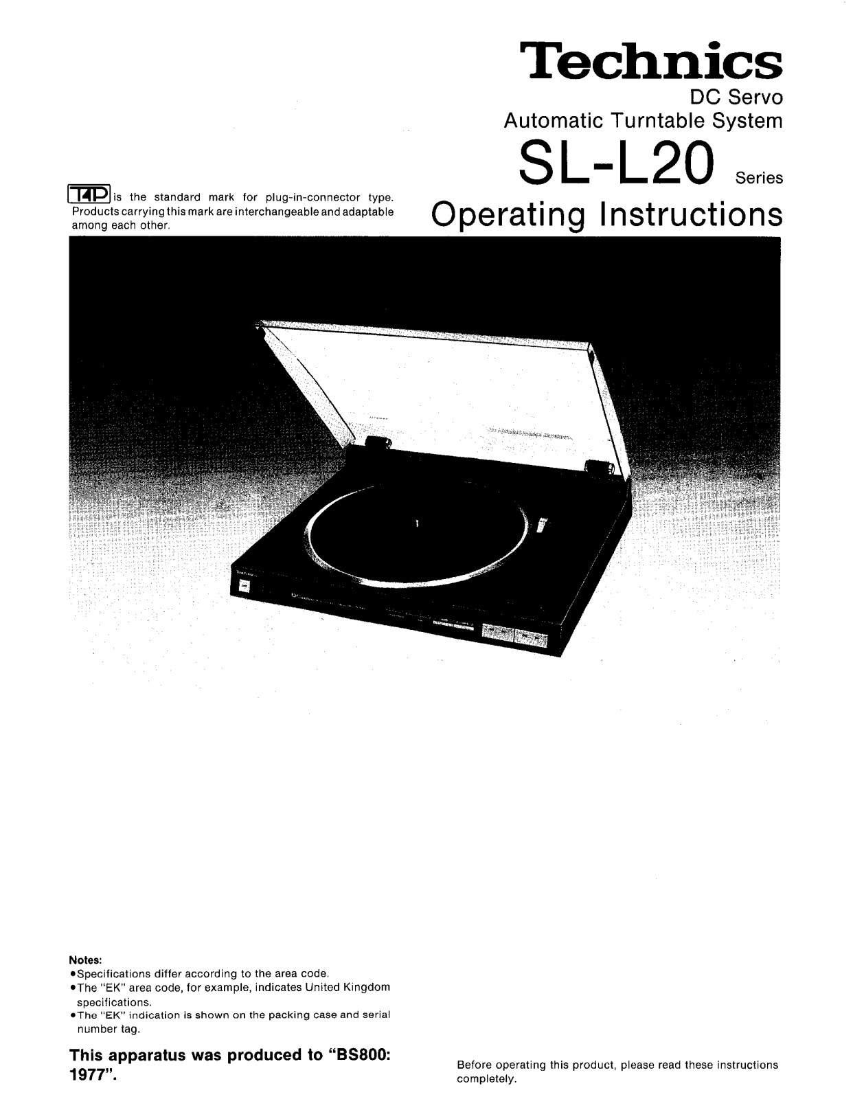 Panasonic SL-L20 User Manual